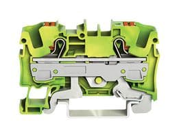 2206-1207 - WAGO - 2206-1207 - DIN Rail Mount Terminal Block, Ground, 2 Ways, 20 AWG, 8 AWG, 6 mm², Clamp, 41 A