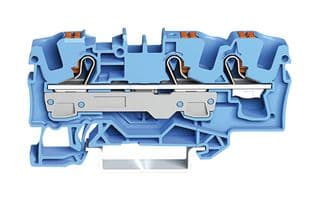 2206-1304 - WAGO - 2206-1304 - DIN Rail Mount Terminal Block, Through, 3 Ways, 20 AWG, 8 AWG, 6 mm², Clamp, 41 A