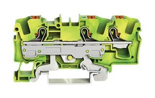 2206-1307 - WAGO - 2206-1307 - DIN Rail Mount Terminal Block, Ground, 3 Ways, 20 AWG, 8 AWG, 6 mm², Clamp, 41 A