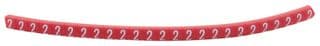 901-11002 HGBC1-3RD 2 - HELLERMANNTYTON - 901-11002 HGBC1-3RD 2 - Wire Marker, Helagrip, Slide On, Chevron Cut, Pre Printed, 2, White, Red, 3.5mm, 3 mm