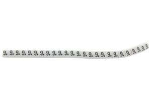 901-11009 HGBC1-3WH 9 - HELLERMANNTYTON - 901-11009 HGBC1-3WH 9 - Wire Marker, Helagrip, Slide On, Chevron Cut, Pre Printed, 9, Black, White, 3.5mm, 3 mm