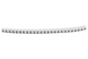 901-11021 HGBC1-3WH 6 - HELLERMANNTYTON - 901-11021 HGBC1-3WH 6 - Wire Marker, Helagrip, Slide On, Chevron Cut, Pre Printed, 6, Black, White, 3.5mm, 3 mm