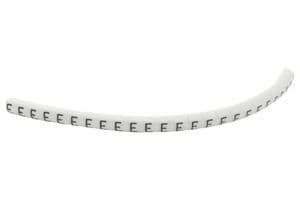 901-11028 HGBC1-3WH E - HELLERMANNTYTON - 901-11028 HGBC1-3WH E - Wire Marker, Helagrip, Slide On, Chevron Cut, Pre Printed, E, Black, White, 3.5mm, 3 mm