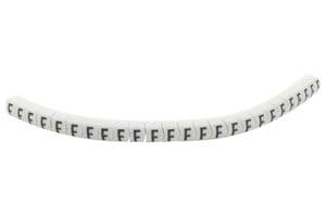 901-11029 HGBC1-3WH F - HELLERMANNTYTON - 901-11029 HGBC1-3WH F - Wire Marker, Helagrip, Slide On, Chevron Cut, Pre Printed, F, Black, White, 3.5mm, 3 mm