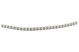 901-11030 HGBC1-3WH G - HELLERMANNTYTON - 901-11030 HGBC1-3WH G - Wire Marker, Helagrip, Slide On, Chevron Cut, Pre Printed, G, Black, White, 3.5mm, 3 mm