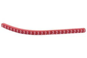 901-11052 HGBC2-5RD 2 - HELLERMANNTYTON - 901-11052 HGBC2-5RD 2 - Wire Marker, Helagrip, Slide On, Chevron Cut, Pre Printed, 2, White, Red, 3.5mm, 5 mm
