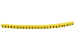 901-11054 HGBC2-5YE 4 - HELLERMANNTYTON - 901-11054 HGBC2-5YE 4 - Wire Marker, Helagrip, Slide On, Chevron Cut, Pre Printed, 4, Black, Yellow, 3.5mm, 5 mm
