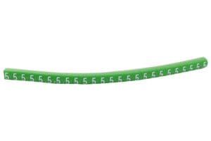 901-11055 HGBC2-5GN 5 - HELLERMANNTYTON - 901-11055 HGBC2-5GN 5 - Wire Marker, Helagrip, Slide On, Chevron Cut, Pre Printed, 5, White, Green, 3.5mm, 5 mm