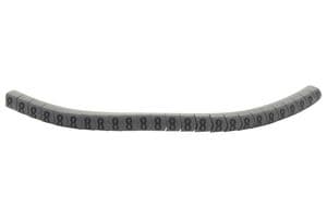 901-11058 HGBC2-5GY 8 - HELLERMANNTYTON - 901-11058 HGBC2-5GY 8 - Wire Marker, Helagrip, Slide On, Chevron Cut, Pre Printed, 8, Black, Grey, 3.5mm, 5 mm