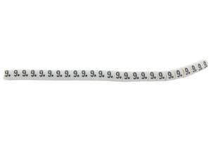 901-11059 HGBC2-5WH 9 - HELLERMANNTYTON - 901-11059 HGBC2-5WH 9 - Wire Marker, Helagrip, Slide On, Chevron Cut, Pre Printed, 9, Black, White, 3.5mm, 5 mm