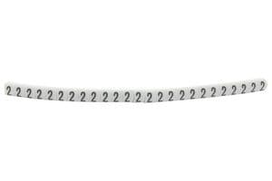 901-11067 HGBC2-5WH 2 - HELLERMANNTYTON - 901-11067 HGBC2-5WH 2 - Wire Marker, Helagrip, Slide On, Chevron Cut, Pre Printed, 2, Black, White, 3.5mm, 5 mm