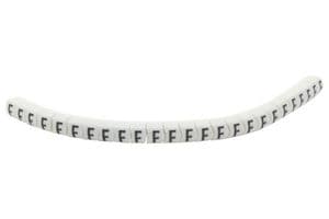 901-11079 HGBC2-5WH F - HELLERMANNTYTON - 901-11079 HGBC2-5WH F - Wire Marker, Helagrip, Slide On, Chevron Cut, Pre Printed, F, Black, White, 3.5mm, 5 mm
