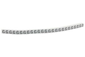 901-11080 HGBC2-5WH G - HELLERMANNTYTON - 901-11080 HGBC2-5WH G - Wire Marker, Helagrip, Slide On, Chevron Cut, Pre Printed, G, Black, White, 3.5mm, 5 mm