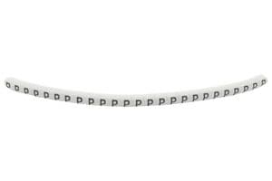 901-11089 HGBC2-5WH P - HELLERMANNTYTON - 901-11089 HGBC2-5WH P - Wire Marker, Helagrip, Slide On, Chevron Cut, Pre Printed, P, Black, White, 3.5mm, 5 mm