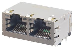 93826-3006 - MOLEX - 93826-3006 - Modular Connector, RJ45 Jack, 1 x 2 (Ganged), 8P8C, Panel Mount, Through Hole Mount