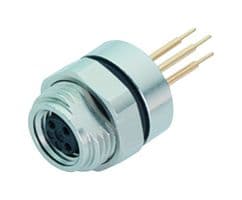 09-3390-80-04 - BINDER - 09-3390-80-04 - Sensor Connector, 768/718 Series, M8, Female, 4 Positions, PCB Socket, Straight Panel Mount