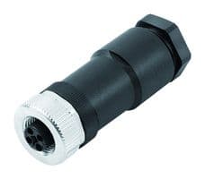 99-0630-19-04 - BINDER - 99-0630-19-04 - Sensor Connector, 813 Series, M12, Female, 4 Positions, Screw Socket, Straight Cable Mount