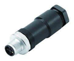 99-0689-19-04 - BINDER - 99-0689-19-04 - Sensor Connector, 814 Series, M12, Male, 3P +PE Positions, Screw Pin, Straight Cable Mount