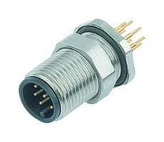 86-1031-1100-00008 - BINDER - 86-1031-1100-00008 - Sensor Connector, 713/763 Series, M12, Male, 8 Positions, PCB Pin, Straight Panel Mount