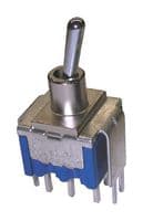 8GA1016-Z - NIDEC COMPONENTS - 8GA1016-Z - Toggle Switch, On-On, SPDT, Non Illuminated, 8GA Series, Through Hole, 6 A