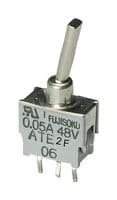 ATE1E-2F3-10-Z - NIDEC COMPONENTS - ATE1E-2F3-10-Z - Toggle Switch, On-Off-On, SPDT, Non Illuminated, ATE Series, Through Hole, 50 mA