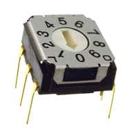 SH-7030MC - NIDEC COMPONENTS - SH-7030MC - Rotary Coded Switch, SH-7000 Series, Surface Mount, 10 Position, 5 VDC, BCD Complement, 100 mA