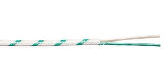 PP002484 - MULTICOMP PRO - PP002484 - High Temp Thermocouple Wire, Type KX, Fibre Glass Braid, 1 Pair, 0.07 mm², White/Green, 50 M