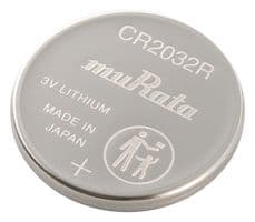 CR2032R - MURATA - CR2032R - Battery, 3 V, CR2032, Lithium Manganese Dioxide, 200 mAh, Pressure Contact, 1