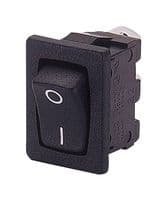 H8600VBACN - BULGIN / PARTNER STOCK - H8600VBACN - Rocker Switch, Miniature, On-Off, SPST, Non Illuminated, Panel Mount, Black, 8600 Series