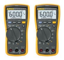 FLUKE-117 EUR/TWIN PROMO - FLUKE - FLUKE-117 EUR/TWIN PROMO - Handheld Digital Multimeter, Non Contact, 2 Units, 6000 Count, True RMS, Auto, Manual, 3.75 Digit