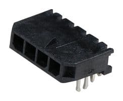 43650-0410 - MOLEX - 43650-0410 - Pin Header, Wire-to-Board, 3 mm, 1 Rows, 4 Contacts, Surface Mount Right Angle