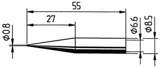0842SDLF/SB - ERSA - 0842SDLF/SB - Soldering Iron Tip, Pencil, 0.8 mm