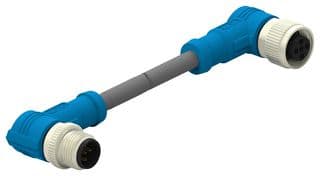 T4162224005-005 - TE CONNECTIVITY - T4162224005-005 - Sensor Cable, 90° M12 Plug, 90° M12 Receptacle, 5 Positions, 5 m, 16.4 ft, T416 Series