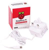 SC0212 - RASPBERRY-PI - SC0212 - Raspberry Pi Accessory, Raspberry Pi 4 Model B Official PSU, USB-C, 5.1V, 3A, UK Plug, White