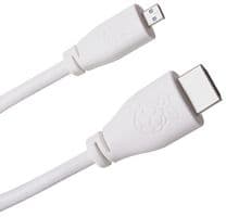 T7689AX - RASPBERRY-PI - T7689AX - Raspberry Pi Accessory, Raspberry Pi 4 Model B HDMI Cable, Micro HDMI To HDMI, 1m, White