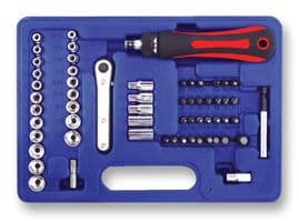 02-10009 - DURATOOL - 02-10009 - Screwdriver/Socket Set, Chrome Vanadium Steel, Assorted Sizes, 60 Pieces