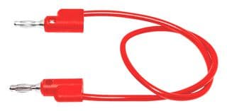 BU-PB12-2. - MUELLER ELECTRIC - BU-PB12-2. - Banana Test Lead, 4mm Stackable Banana Plug, 4mm Stackable Banana Plug, 12 ", 305 mm, Red, 15 A