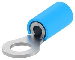 320574 - AMP - TE CONNECTIVITY - 320574 - Ring Tongue Terminal, M5, #10, 14 AWG, 2 mm², PIDG, Blue