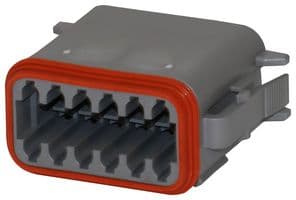 DT06-12SA-C015 - DEUTSCH - TE CONNECTIVITY - DT06-12SA-C015 - Automotive Connector Housing, DT, Plug, 12 Ways, AMP DT Series Size 16 Socket Contacts