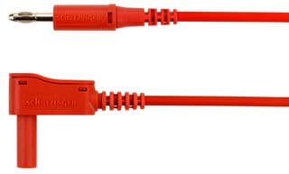 AL 7622 NI / 2.5 / 200 / RT - SCHUTZINGER - AL 7622 NI / 2.5 / 200 / RT - Banana Test Lead, 4mm Banana Plug, 4mm Right Angle Banana Plug, Shrouded, 6.6 ft, 2 m, Red, 32 A
