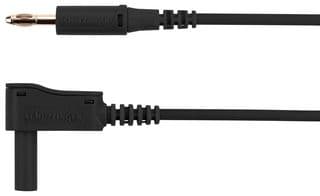 AL 7622 NI / 2.5 / 200 / SW - SCHUTZINGER - AL 7622 NI / 2.5 / 200 / SW - Banana Test Lead, 4mm Banana Plug, 4mm Right Angle Banana Plug, Shrouded, 6.6 ft, 2 m, Black