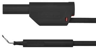 AL 8321 / ZPK / 1 / 100 / SW - SCHUTZINGER - AL 8321 / ZPK / 1 / 100 / SW - Test Patch Lead, 4mm Stackable Banana Plug, Shrouded, Test Clip, 3.3 ft, 1 m, Black, 19 A