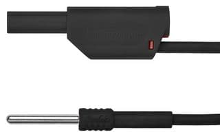 AL 8323 / 1 / 100 / SW - SCHUTZINGER - AL 8323 / 1 / 100 / SW - Test Patch Lead, 4mm Stackable Banana Plug, Shrouded, Pin Tip Plug, 3.3 ft, 1 m, Black, 19 A