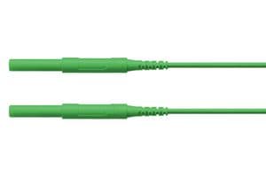 HSPL 8568 / AWG16 / 100 / GN - SCHUTZINGER - HSPL 8568 / AWG16 / 100 / GN - Banana Test Lead, 4mm Banana Plug, Shrouded, 4mm Banana Plug, Shrouded, 3.3 ft, 1 m, Green, 16 A