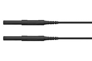 HSPL 8568 / AWG16 / 100 / SW - SCHUTZINGER - HSPL 8568 / AWG16 / 100 / SW - Banana Test Lead, 4mm Banana Plug, Shrouded, 4mm Banana Plug, Shrouded, 3.3 ft, 1 m, Black, 16 A