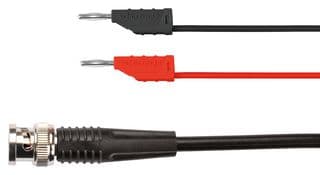 KO 8162 / RG58 / 0.5 / 50 / SW - SCHUTZINGER - KO 8162 / RG58 / 0.5 / 50 / SW - BNC Breakout, BNC Plug, 2mm Stackable Banana Plugs x 2, 19.6 ", 500 mm, Black