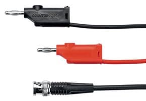 KO 89-58 / 100 / SW - SCHUTZINGER - KO 89-58 / 100 / SW - BNC Breakout, BNC Plug, 4mm Stackable Banana Plugs x 2, 3.3 ft, 1 m, Black
