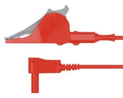 MSWSAK 7418 / 2.5 / 150 / RT - SCHUTZINGER - MSWSAK 7418 / 2.5 / 150 / RT - Alligator Clip to Banana Plug Test Lead, Alligator Clip, 4mm Right Angle Banana Plug, Shrouded