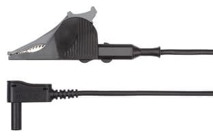 MSWSAK 7418 / 2.5 / 150 / SW - SCHUTZINGER - MSWSAK 7418 / 2.5 / 150 / SW - Alligator Clip to Banana Plug Test Lead, Alligator Clip, 4mm Right Angle Banana Plug, Shrouded
