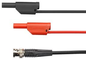 SKO 89-58 / 100 / SW - SCHUTZINGER - SKO 89-58 / 100 / SW - BNC Breakout, BNC Plug, 4mm Banana Plugs x 2, 3.3 ft, 1 m, Black, 3 A